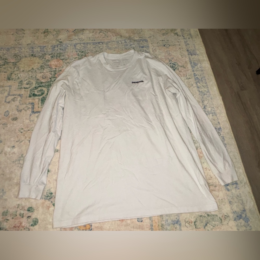 Patagonia White Long Sleeve Logo Tee